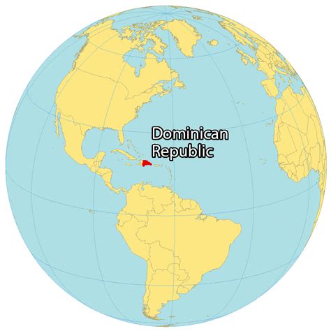 World map with Dominican Republic highlighted